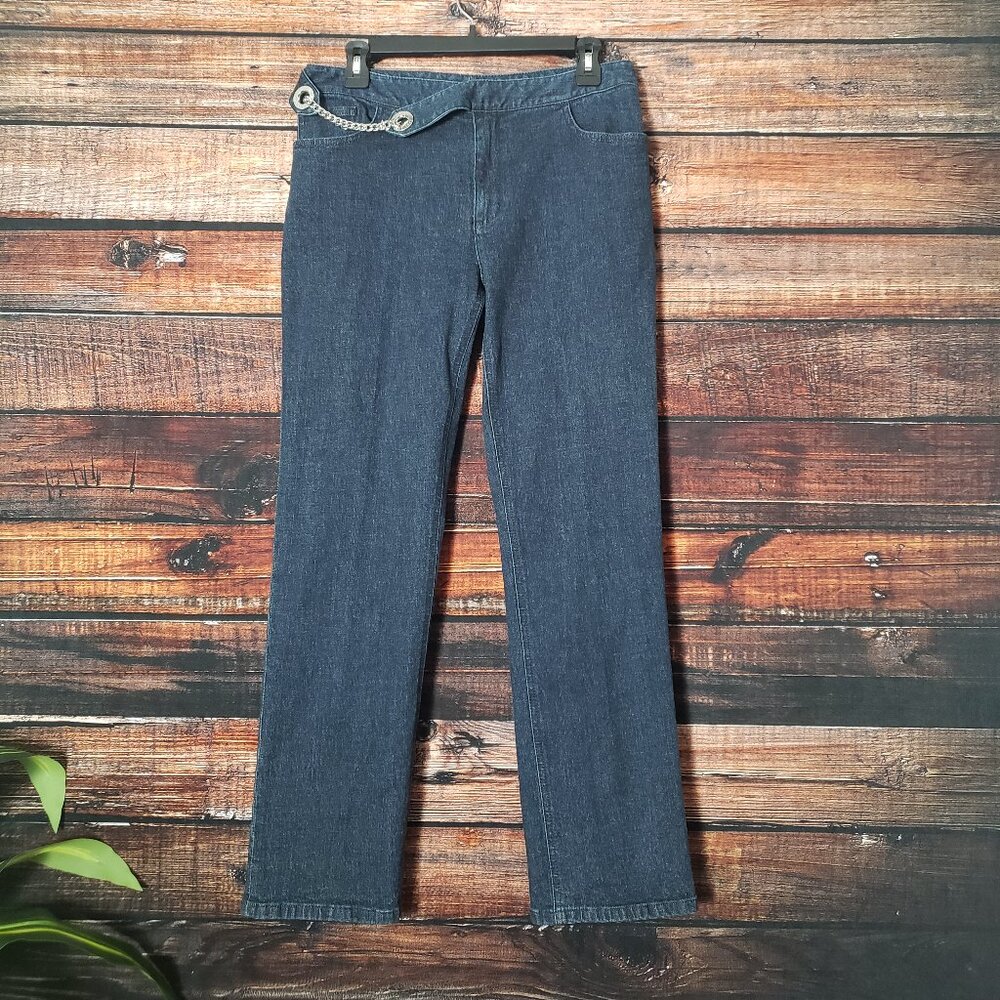 Vintage Lauren Jeans Co Ralph Lauren Jeans 8 Dark Blue Hip Chain Belt Straight